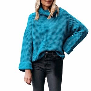 Free People Turquoise Park City Sweater